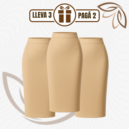 [Llevá 3 Pagá 2] Falda Midi Recta Francini de Cintura Alta en Crepé Sastrero (¡Estilo clásico y elegante!)