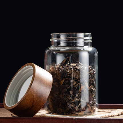 Conjunto de Potes Herméticos Organizadores en Vidrio con Tapa de Roble de Alta Hermeticidad