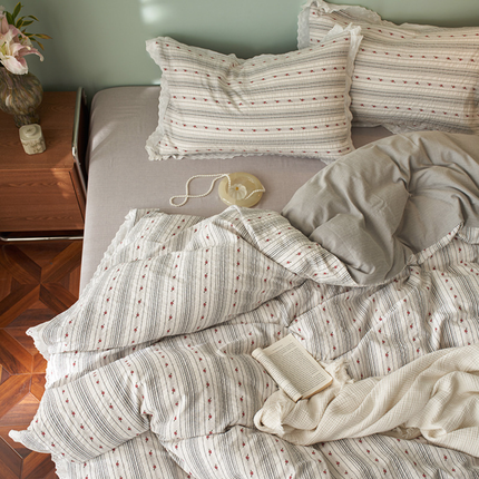 [Llevá 2 Pagá 1] Ropa de Cama Completa Estampada en Algodón y Poliéster +2 Fundas para Almohada