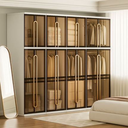 [Llevá 2 Pagá 1] Armario Organizador Desmontable con Divisiones Inteligentes y Puertas Ahumadas