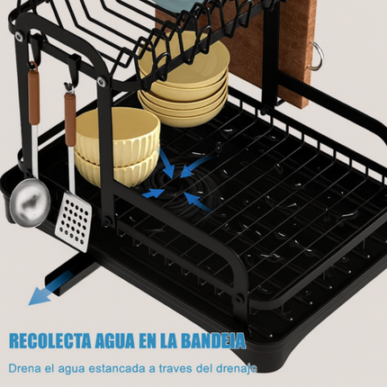 Escurridor 3 en 1 de Acero Inoxidable Multifuncional con Asas Plegables y Base Antideslizante + REGALO: Kit de Utensilios de Cocina