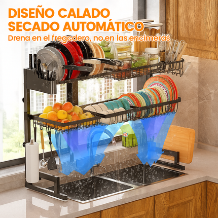 Organizador de Cocina Inteligente en Acero Inoxidable (¡Espacioso y Perfecto para Transformar tu Cocina!) +REGALO: Kit de Utensilios de Cocina
