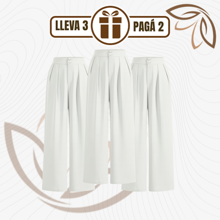 [Llevá 3 Pagá 2] Pantalón Femenino en Seda Hielo y Poliéster Selina Confort y Elasticidad Premium