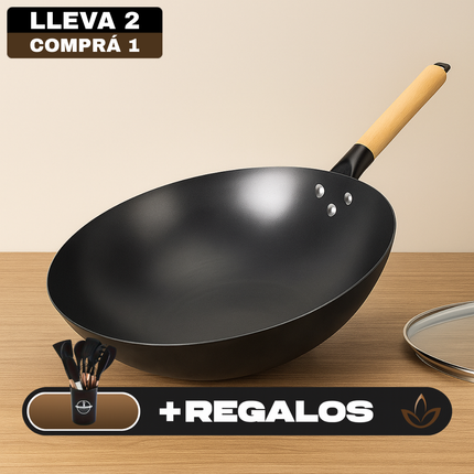 [Leve 2 Pague 1] sartén Cocina Real em Aço Inox Premium Antiaderente e Revestimento Triplo +BRINDE: Kit Utensilios de Cocina