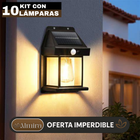 Kit 10 Lámparas Solares Coloniales con Sensor de Movimiento y Panel Fotovoltaico a Prueba de Agua