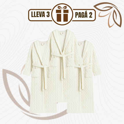 [Llevá 3 Pagá 2] Bata de Mujer Velvet Aterciopelada 100% Algodón (Abrigo y Elegancia para el Invierno!)