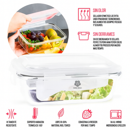 [Pagás 4, Te Llevás 8] Set de Recipientes Herméticos de Vidrio Templado